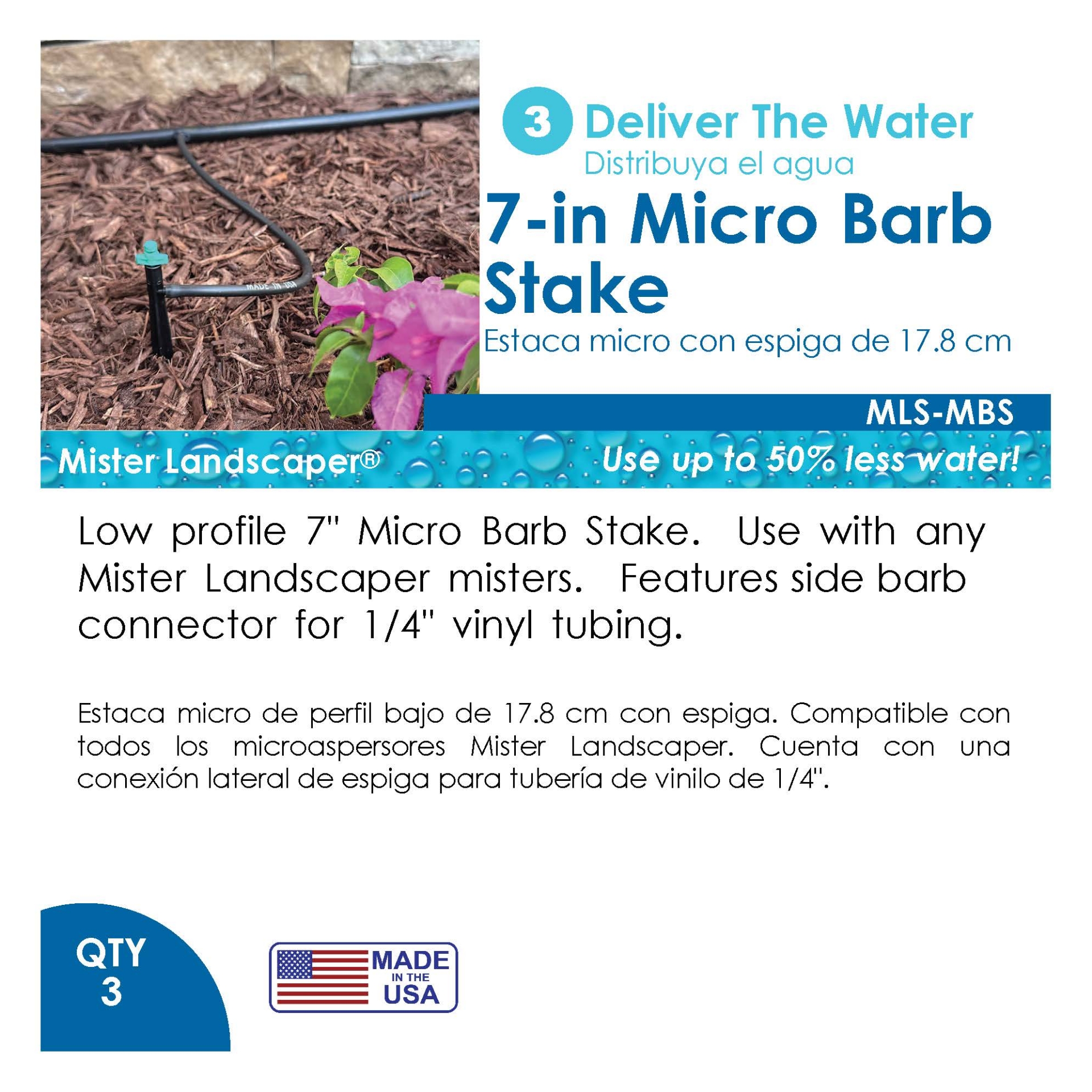 Picture of 7" BLACK MICRO BARB STAKE-3 PACK